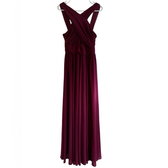 LULUS BURGUNDY HALTER MAXI DRESS - Picture 2 of 7